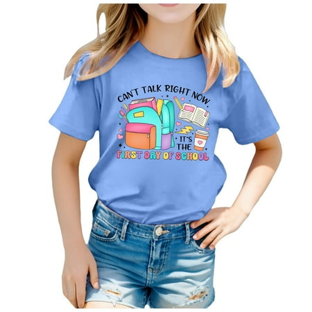 Girls T Shirts Children Back To School Season Cute Graphic Print Round Neck Short Sleeve Tee Summer Casual T Shirt Girl T-Shirts for Kids
Girls T Shirts Children Back To School Season Cute Graphic Print Round Neck Short Sleeve Tee Summer Casual T Shirt Girl T-Shirts for Kids