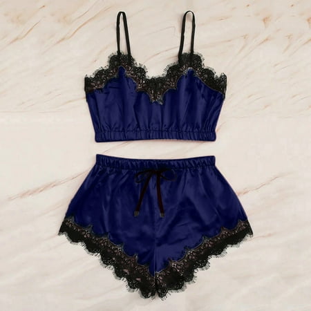 JERDAR Pajamas for Women Women Sleepwear Sleeveless Strap Nightwear Lace Trim Satin Cami Top Pajama Sets Navy XL
JERDAR Pajamas for Women Women Sleepwear Sleeveless Strap Nightwear Lace Trim Satin Cami Top Pajama Sets Navy XL