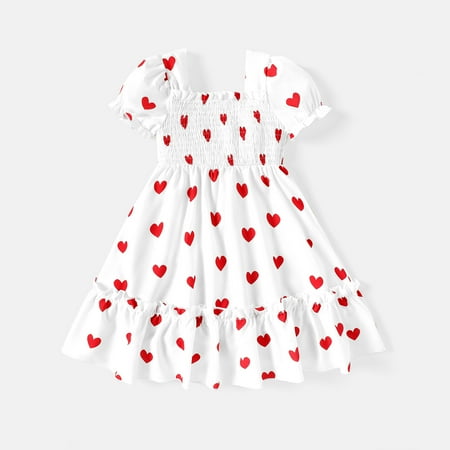 PatPat Valentine s Day Toddler Girl Love Heart Print Ruffled Square Neck Short-sleeve Dress Princess Sundress
PatPat Valentine s Day Toddler Girl Love Heart Print Ruffled Square Neck Short-sleeve Dress Princess Sundress