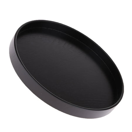 Wood Serving Tray Foods Dinnerware Holder - Black 33x2cm