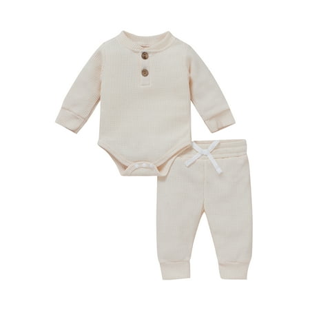 Ehfomius 2Pcs Toddler Solid Color High Neck Long Sleeve Autumn Outfits Romper + Casual Pants for Baby Girls Boys
Ehfomius 2Pcs Toddler Solid Color High Neck Long Sleeve Autumn Outfits Romper + Casual Pants for Baby Girls Boys