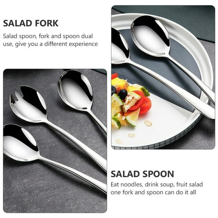 Salad Spoon 1 Set Stainless Steel Salad Spoon Salad Fork Salad Serving Flatware (Silver)
Salad Spoon 1 Set Stainless Steel Salad Spoon Salad Fork Salad Serving Flatware (Silver)
