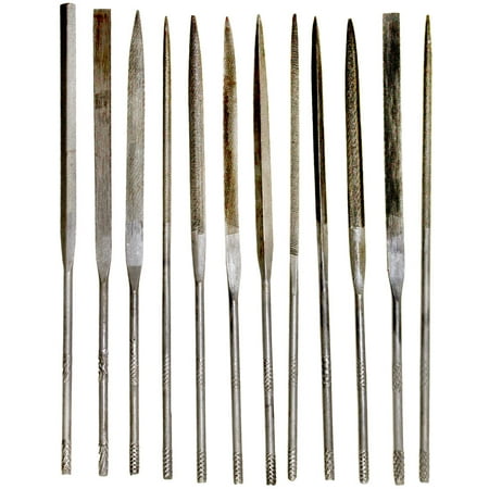 12 Piece Needle Files Set - 12 Different Shapes - 5.5 Inches (ToolUSA: F342)
