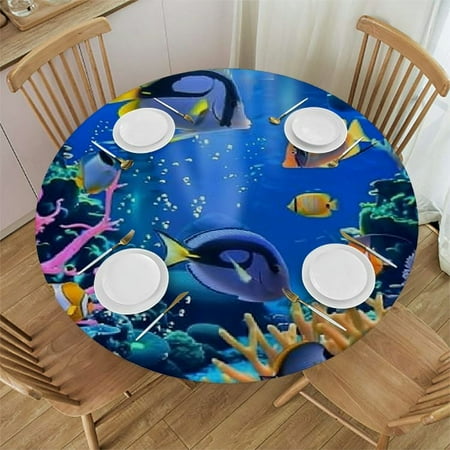 Palnkart Corals Fish Underwater Round Table Cover Stain Resistant Washable Indoor Outdoor Tablecloth Kitchen Dining Wedding Parties Picnic Farmhouse 100% Polyester Fiber 46-50
Palnkart Corals Fish Underwater Round Table Cover Stain Resistant Washable Indoor Outdoor Tablecloth Kitchen Dining Wedding Parties Picnic Farmhouse 100% Polyester Fiber 46-50