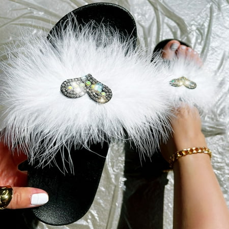 Cathalem Women Love Rhinestone Slippers Sole Colored Shiny Rhinestones Women Sandals And Womens Indoor Outdoor Slippers White 6.5
Cathalem Women Love Rhinestone Slippers Sole Colored Shiny Rhinestones Women Sandals And Womens Indoor Outdoor Slippers White 6.5