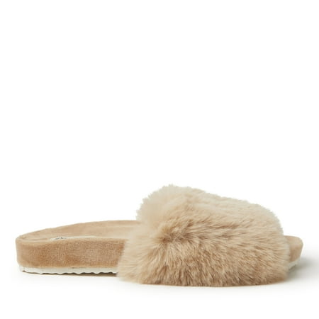 Dearfoams Women s Milly Plush Pile Molded Footbed Slide Slippers