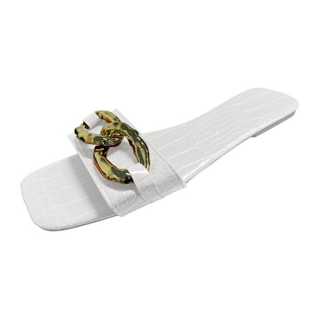 House Shoes For Women House Shoes For Women Sandals Women Casual Peep Toe Flat Heels Shoes Metal Button Chain Summer Slippers White
House Shoes For Women House Shoes For Women Sandals Women Casual Peep Toe Flat Heels Shoes Metal Button Chain Summer Slippers White