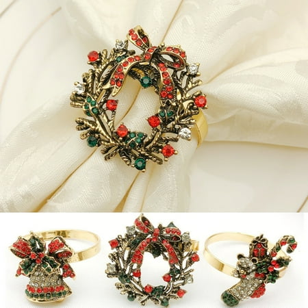 SunSunrise 6Pcs Napkin Buckles Christmas Series Pattern Rhinestone Inlaid Alloy Socks Snowman Napkin Ring Table Decor
SunSunrise 6Pcs Napkin Buckles Christmas Series Pattern Rhinestone Inlaid Alloy Socks Snowman Napkin Ring Table Decor
