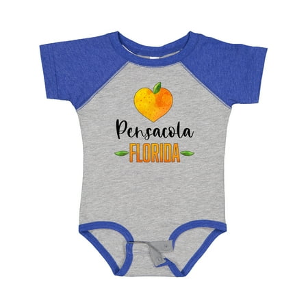 Inktastic Pensacola Florida Orange in Heart Gift Baby Boy or Baby Girl Bodysuit