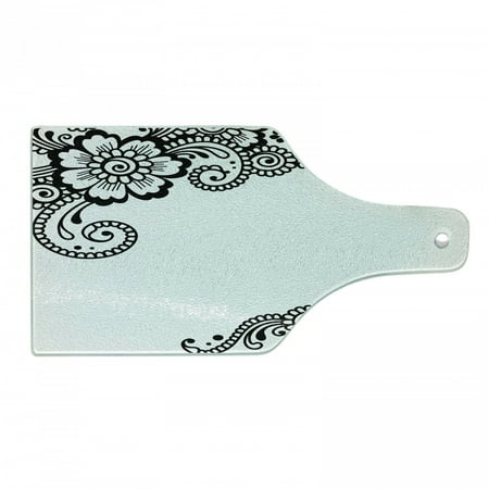 East Cutting Board Floral Corner Ornaments with Swirls and Blossoms Monochrome Folkloric Inspirations Tempered Glass Cutting and Serving Board Wine Bottle Shape White Black by Ambesonne
East Cutting Board Floral Corner Ornaments with Swirls and Blossoms Monochrome Folkloric Inspirations Tempered Glass Cutting and Serving Board Wine Bottle Shape White Black by Ambesonne
