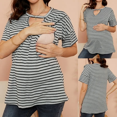 Tejiojio Maternity/Labor/Nursing Clothing Clearance Mom Maternity Top Round Neck Striped Prints Nursing Tops Shirt
Tejiojio Maternity/Labor/Nursing Clothing Clearance Mom Maternity Top Round Neck Striped Prints Nursing Tops Shirt