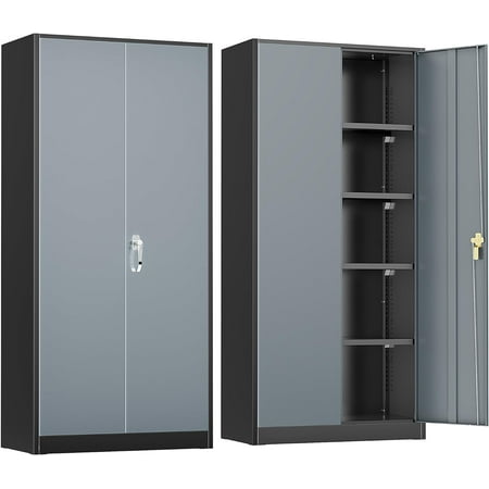 Metal Garage Storage Cabinet 72 Steel Locking Garage Storage Cabinet with Doors and Shelves Metal Office Storage Cabinet for Office School Garage(Black)
Metal Garage Storage Cabinet 72 Steel Locking Garage Storage Cabinet with Doors and Shelves Metal Office Storage Cabinet for Office School Garage(Black)