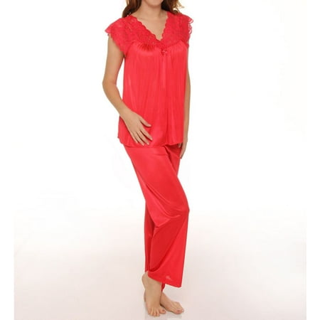 Women s Shadowline 76737 Silhouette Pajama (Red 2X)