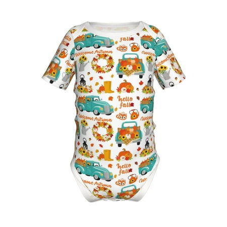 Junzan Fall Pumpkins And Sunflowers Print Short-Sleeve Baby Climbing Clothes Bodysuits for Infant One-Piece for Baby Boys & Girls Baby Clothes Baby Romper with Snap Closure-6 Months
Junzan Fall Pumpkins And Sunflowers Print Short-Sleeve Baby Climbing Clothes Bodysuits for Infant One-Piece for Baby Boys & Girls Baby Clothes Baby Romper with Snap Closure-6 Months