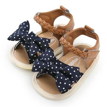 Fymall Toddler Baby Girls Bow-knot Sandals Kids Beach Shoes First Walkers