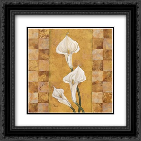 Flora del Rey II 2x Matted 20x20 Black Ornate Framed Art Print by Brent, Paul