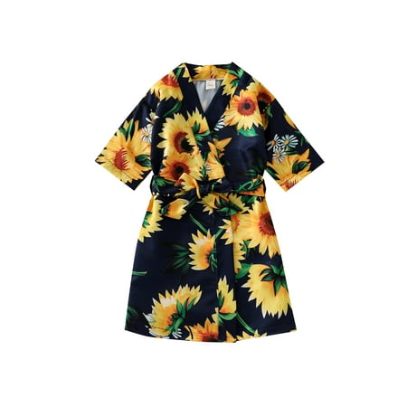 ZIYIXIN Summer Infant Kids Girls Robes Sleepwear Sunflowers Printed Long Sleeve Belt Bandage Nightgown Black 4-5 Years
ZIYIXIN Summer Infant Kids Girls Robes Sleepwear Sunflowers Printed Long Sleeve Belt Bandage Nightgown Black 4-5 Years