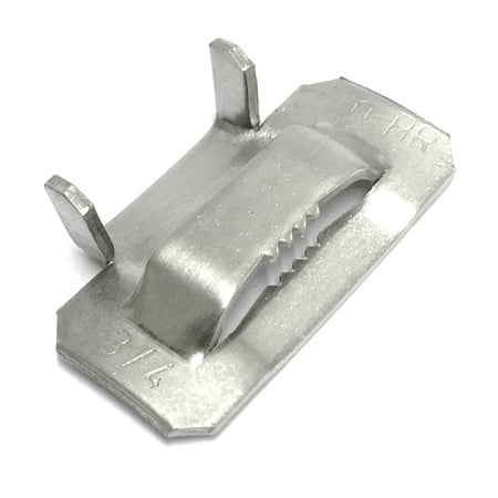 Fechometal USA 304 Stainless Steel Ear-Lokt Buckle 1/4 Width - 100/box