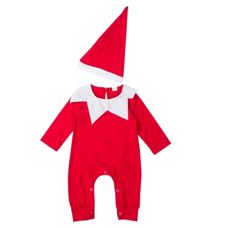 Infant Baby Boys Girls Christmas Romper Set Long Sleeve Doll Collar Snap Button Crotch Bodysuit with Christmas Hat
Infant Baby Boys Girls Christmas Romper Set Long Sleeve Doll Collar Snap Button Crotch Bodysuit with Christmas Hat