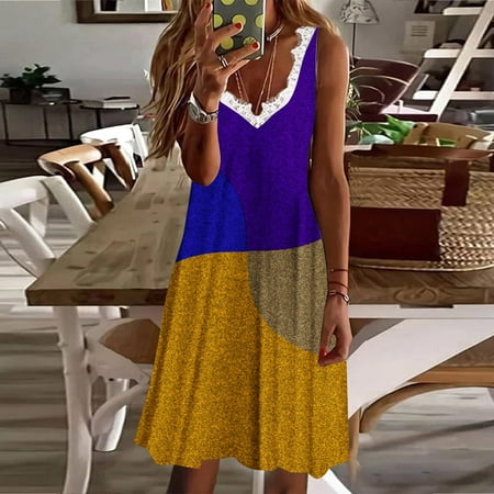 Leesechin Deals Womens Skirts Maxi Dresses Off Shoulder Loose Sexy V-Neck Printing Summer Lace Sleeveless Mini Dress on Clearance
Leesechin Deals Womens Skirts Maxi Dresses Off Shoulder Loose Sexy V-Neck Printing Summer Lace Sleeveless Mini Dress on Clearance