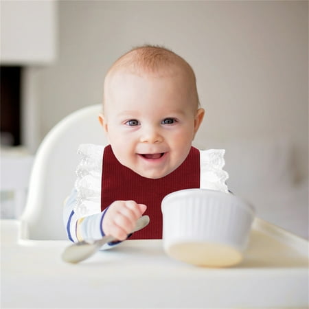 Luckinbaby Infant Baby Drool Bibs Soft Absorbent Toddler Teething Feeding Bib