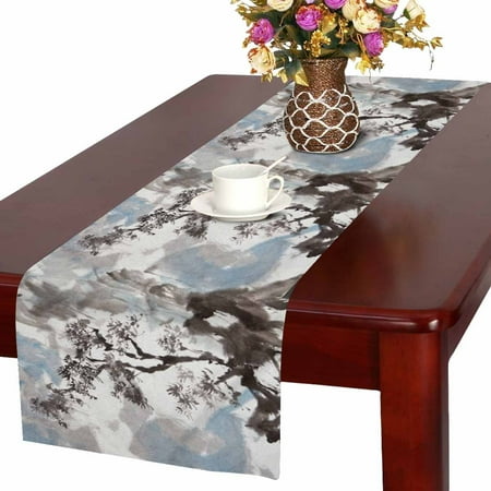 MKHERT Mountains and Pine Tree Landscape Chinese Ink Painting Table Runner Home Decor for Wedding Banquet Decoration 16x72 Inch
MKHERT Mountains and Pine Tree Landscape Chinese Ink Painting Table Runner Home Decor for Wedding Banquet Decoration 16x72 Inch