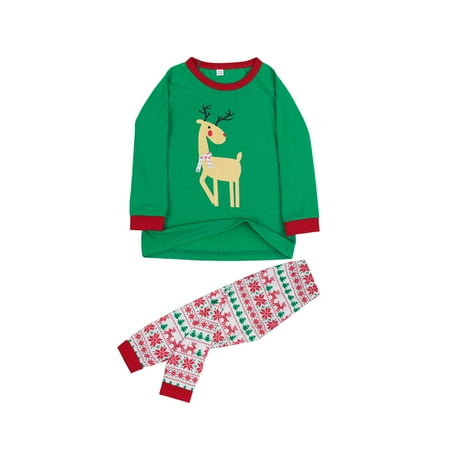 NECHOLOGY Family Holiday Pajamas Christmas Plaid Printed Loungewear Christmas Family Plaid Pajama Pants Family And Suit Green 4-5T
