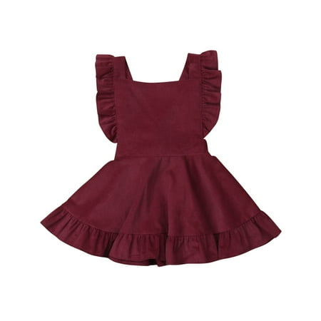 Douhoow Toddler Girl Suspender Skirt Solid Color Velvet Corduroy Ruffle Sleeve Straps Dress
Douhoow Toddler Girl Suspender Skirt Solid Color Velvet Corduroy Ruffle Sleeve Straps Dress