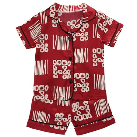 Pajamas Set For Girls Short Sleeve Cartoon Print Button Down Classic Loungewear Shirt Shorts Two Pieces Set Boys Sleepwear Red 110(3 Years-4 Years)
Pajamas Set For Girls Short Sleeve Cartoon Print Button Down Classic Loungewear Shirt Shorts Two Pieces Set Boys Sleepwear Red 110(3 Years-4 Years)