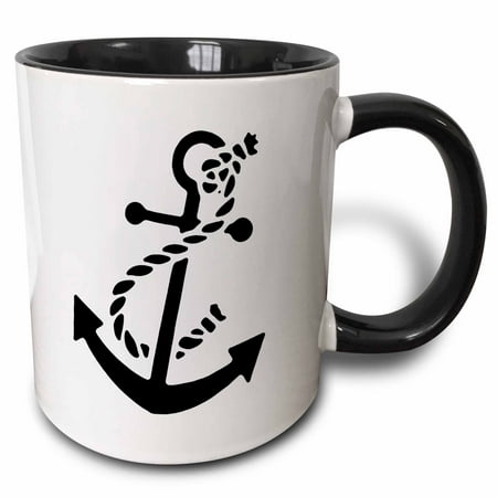 3dRose Ships Anchor Two Tone Black Mug 11oz