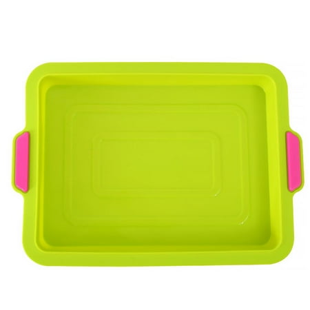 Silicone Square Cake Baking Pan Non-Stick Baking Tray with Thickened Handle High-heat Resistant Bakeware Green
Silicone Square Cake Baking Pan Non-Stick Baking Tray with Thickened Handle High-heat Resistant Bakeware Green
