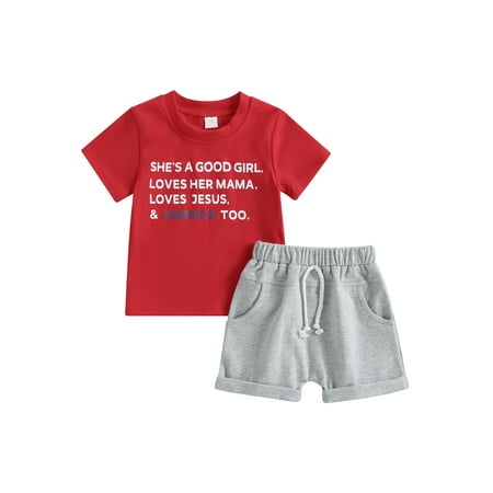 Baby Boys 4th of July Summer Clothes Short Sleeve Red T-shirt with Elastic Waist Shorts Toddler Outfits
Baby Boys 4th of July Summer Clothes Short Sleeve Red T-shirt with Elastic Waist Shorts Toddler Outfits