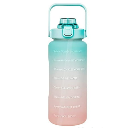 Portable Sports Water Bottle with Straw & Motivational Time Marking Reminder Leak-proof Water Cup for Fitness Running Yoga with Handle Durable 2000ML High Capacity Green-pink Gradient
Portable Sports Water Bottle with Straw & Motivational Time Marking Reminder Leak-proof Water Cup for Fitness Running Yoga with Handle Durable 2000ML High Capacity Green-pink Gradient
