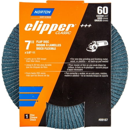 Norton 09167 7 In. 60G Flap Disc / 1 EA