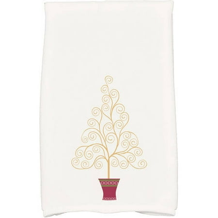 Holiday Essence Filigree Tree Geometric Print Kitchen Towel
