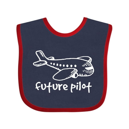 Inktastic Future Pilot Airplane Doodle Plane Gift Baby Boy or Baby Girl Bib