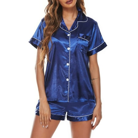 Patlollav Womens Home Wear Pajamas Womens Two-Piece Suit Short Sleeve Pants Pajama Set Homewear
Patlollav Womens Home Wear Pajamas Womens Two-Piece Suit Short Sleeve Pants Pajama Set Homewear