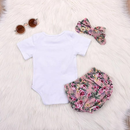 Stibadium Infant Toddler Baby Girl Clothes Ruffle Romper Bodysuit Floral Short Pants Headband Outfits
Stibadium Infant Toddler Baby Girl Clothes Ruffle Romper Bodysuit Floral Short Pants Headband Outfits