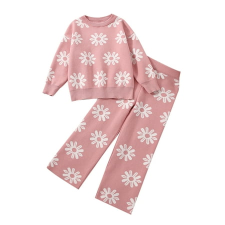 Canrulo Toddler Baby Girl Flroal Knitted Pullover Sweater High Waist Wide Leg Casual Pants Fall Winter Outfits Pink 3-4 Years
Canrulo Toddler Baby Girl Flroal Knitted Pullover Sweater High Waist Wide Leg Casual Pants Fall Winter Outfits Pink 3-4 Years