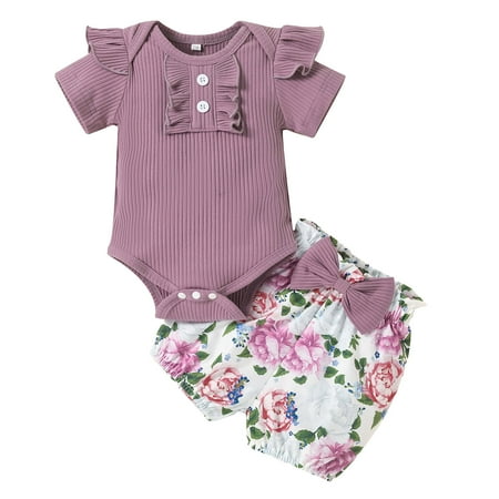 NIUREDLTD Newborn Infants Baby Girls Toddlers Soild Ribbed Shorts Sleeves Tops Shorts Set Size 100
NIUREDLTD Newborn Infants Baby Girls Toddlers Soild Ribbed Shorts Sleeves Tops Shorts Set Size 100