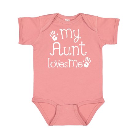 Inktastic My Aunt Loves Me Nephew Gift Gift Baby Boy or Baby Girl Bodysuit