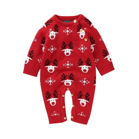 Canrulo Christmas Newborn Baby Girls Boys Rompers Long Sleeve Knit Cartoon Deer Printed Jumpsuits Outfits Red 0-6 Months
Canrulo Christmas Newborn Baby Girls Boys Rompers Long Sleeve Knit Cartoon Deer Printed Jumpsuits Outfits Red 0-6 Months