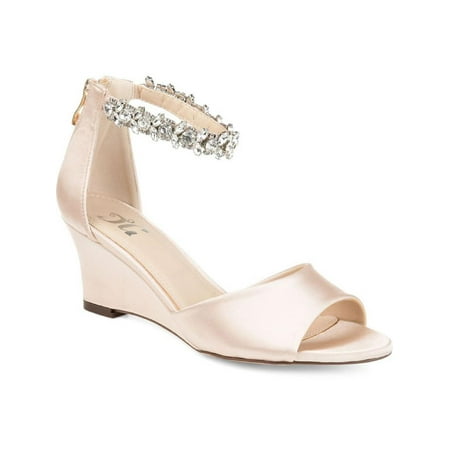 Journee Collection Womens Connor Back Heel Zip Open Toe Wedge