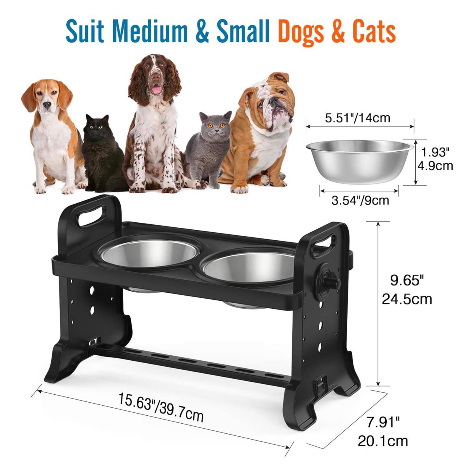 Para Perros Elevados Ajustables Con De Material Acero Inoxidable Cuenco