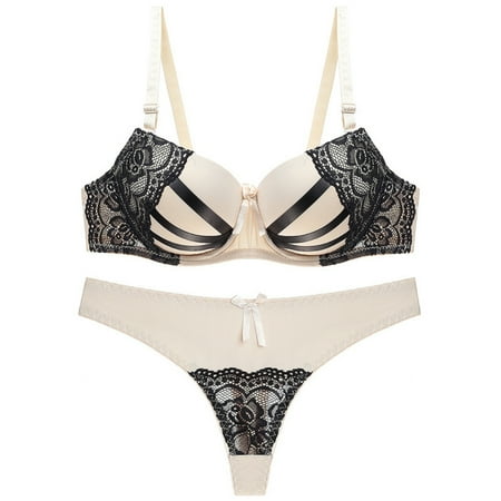 NLAGER Underwear Set Women Lace Underwear Set Padded Bra Brassiere See Through Thong G-string
NLAGER Underwear Set Women Lace Underwear Set Padded Bra Brassiere See Through Thong G-string