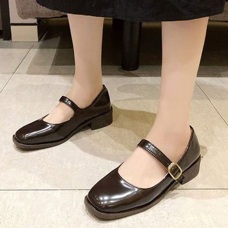 ERTUTUYI Fashion Autumn Women Casual Shoes Low Heel Thick Heel Buckle Square Toe Solid Color Comfortable Coffee 37
ERTUTUYI Fashion Autumn Women Casual Shoes Low Heel Thick Heel Buckle Square Toe Solid Color Comfortable Coffee 37