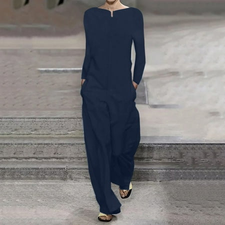 THE WILD Women Summer Casual Fashion Dress Solid Color Loose Cotton Casual Long Sleeve Rompers Jumpsuits
THE WILD Women Summer Casual Fashion Dress Solid Color Loose Cotton Casual Long Sleeve Rompers Jumpsuits