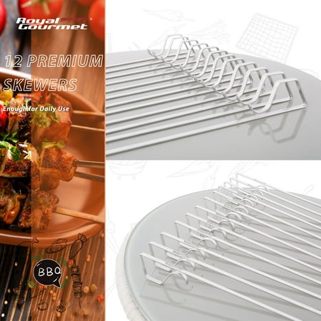Royal Gourmet TS1601 Skewers for Grilling- 13 Long Flat BBQ Skewers with Push Bar- Shish Kabobs- Stainless Steel Skewer Sticks 12 PCS
Royal Gourmet TS1601 Skewers for Grilling- 13 Long Flat BBQ Skewers with Push Bar- Shish Kabobs- Stainless Steel Skewer Sticks 12 PCS