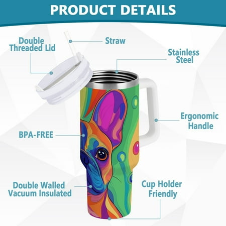 YAZAOO Tumbler 40oz Insulated Stainless Creative Colorful Dog Art Pattern Steel Water Bottles
YAZAOO Tumbler 40oz Insulated Stainless Creative Colorful Dog Art Pattern Steel Water Bottles