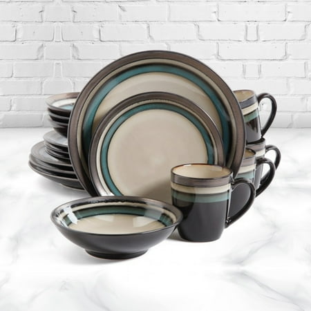 HJY Elite Lewisville 16 Piece Dinnerware Set Teal